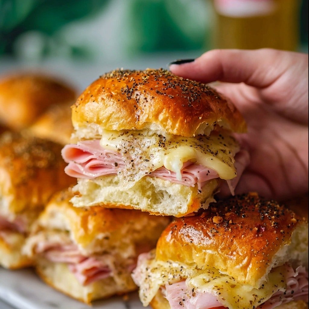 Hot Ham and Cheese Sliders with Mustard Onion Butter Recipe