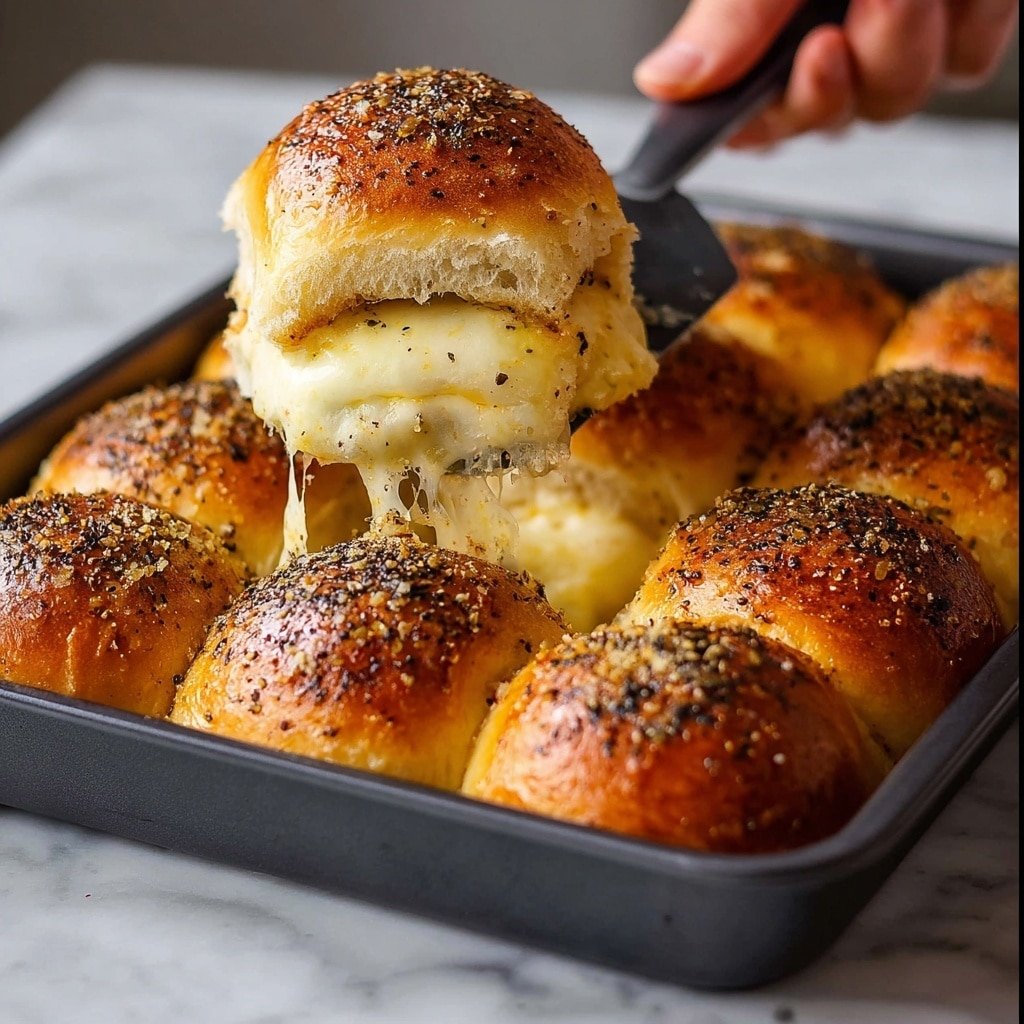 Hot Ham and Cheese Sliders with Mustard Onion Butter Recipe - Recipe Image