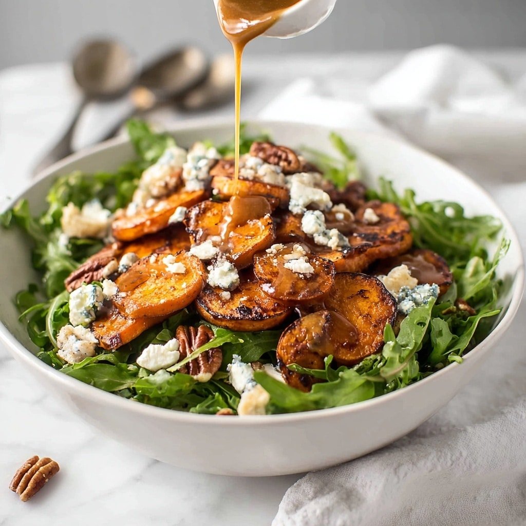 Roasted Sweet Potato Salad with Honey Lemon Dressing, Bacon, Pecans, and Goat’s Cheese Recipe - Recipe Image