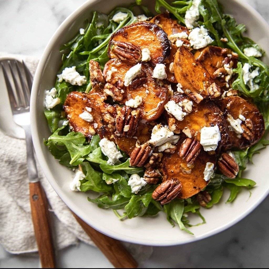 Roasted Sweet Potato Salad with Honey Lemon Dressing, Bacon, Pecans, and Goat’s Cheese Recipe - Recipe Image