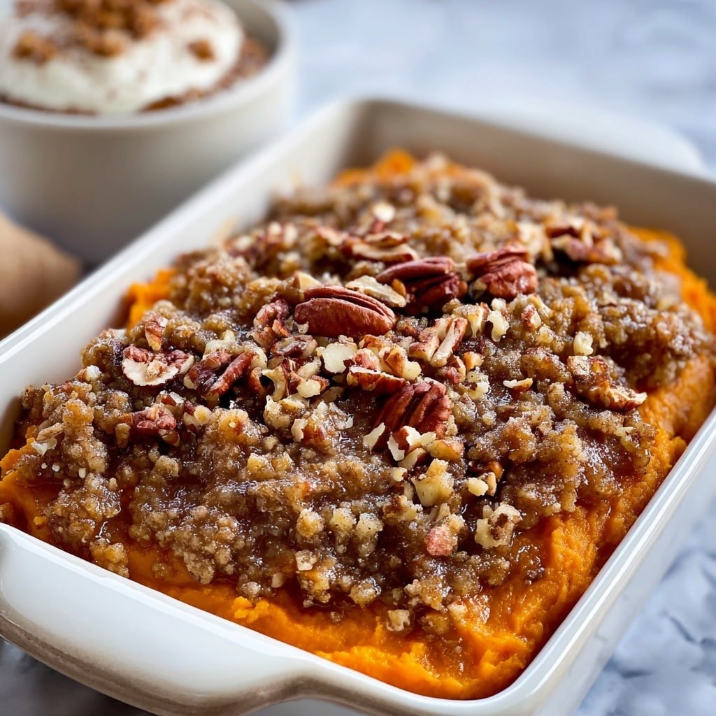 Sweet Potato Casserole with Pecan Streusel Recipe - Recipe Image