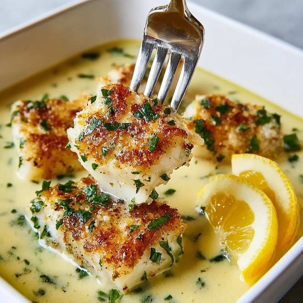 Baked Cod in Coconut Lemon Cream Sauce Recipe - Recipe Image