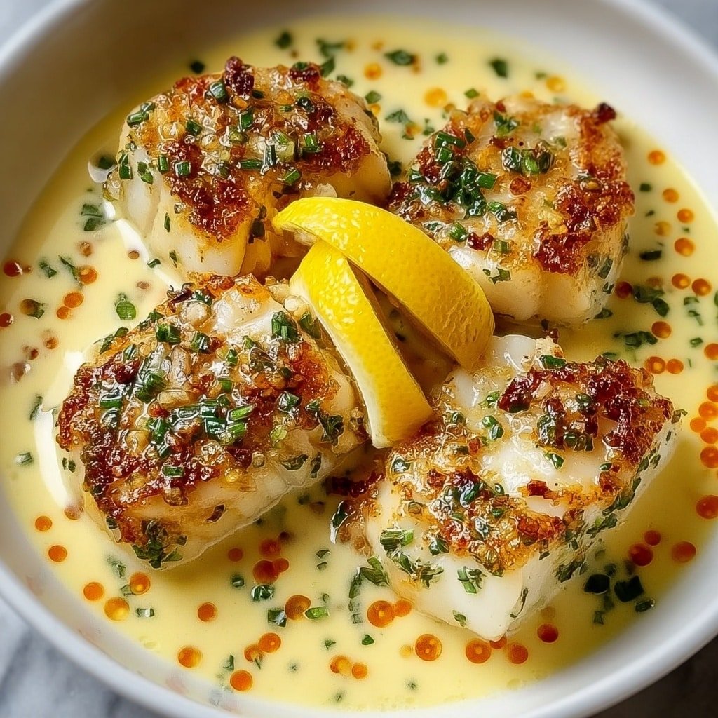 Baked Cod in Coconut Lemon Cream Sauce Recipe