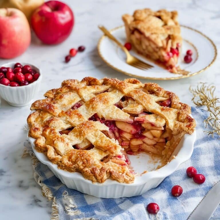 Easy Cranberry Apple Pie with All-Butter Crust and Lattice Topping Recipe